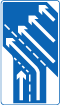 Traffic in right hand lane of slip road joining the main carriageway has priority over left hand lane.