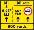 Lane restrictions at road works ahead