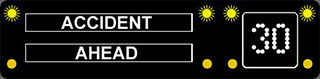 Maximum speed limit and motorway information message