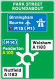 Roundabout Advance Warning Sign