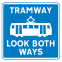 Pedestrian crossing point over tramway